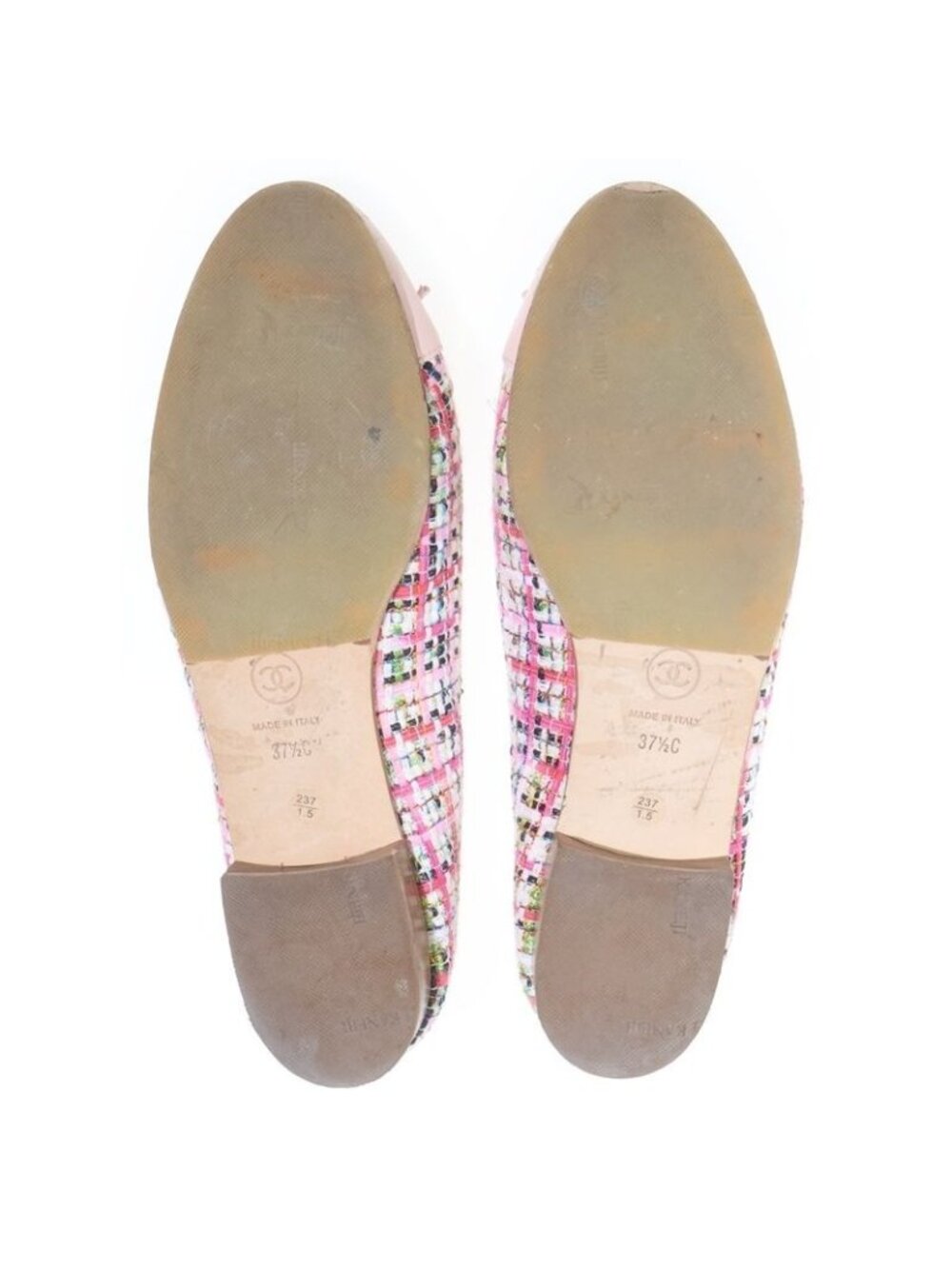 Chanel Ballerina CC Logo Tweed Flat Shoes Pink - Picture 5 of 6